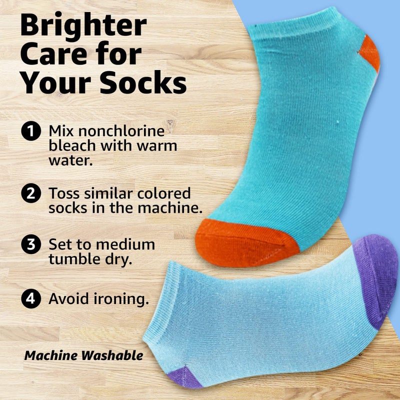 BRIGHT STAR Women's Low Cut Ankle Socks - 30-Pair | Soft & Comfortable Athletic Socks, Durable Polyester Blend, Machine Washable, Stylish Sock Pack for All Seasons (Size 9-11) - Image 3